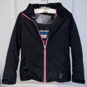 Girls Black Spyder Ski Jacket, Size 12